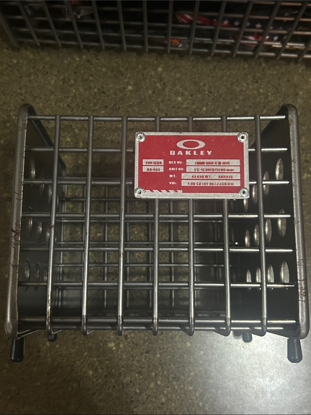 Oakley Silver Metal Grid Basket